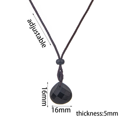 Pingente ajustável em forma de triângulo facetado de cristal 