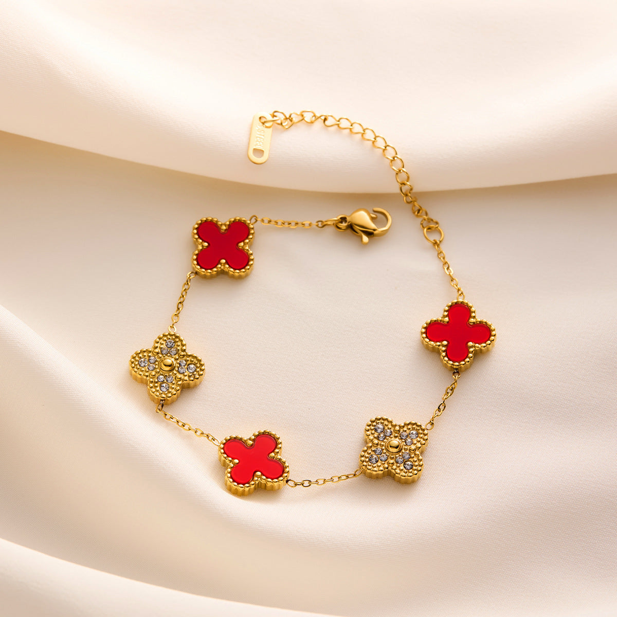 Titanium Steel Lucky Clover Bracelet