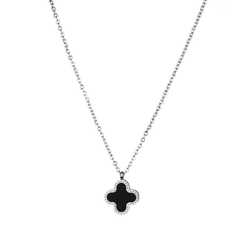 Non-Fading Titanium Steel Four-Leaf Clover Necklace — Simple Versatile Gift
