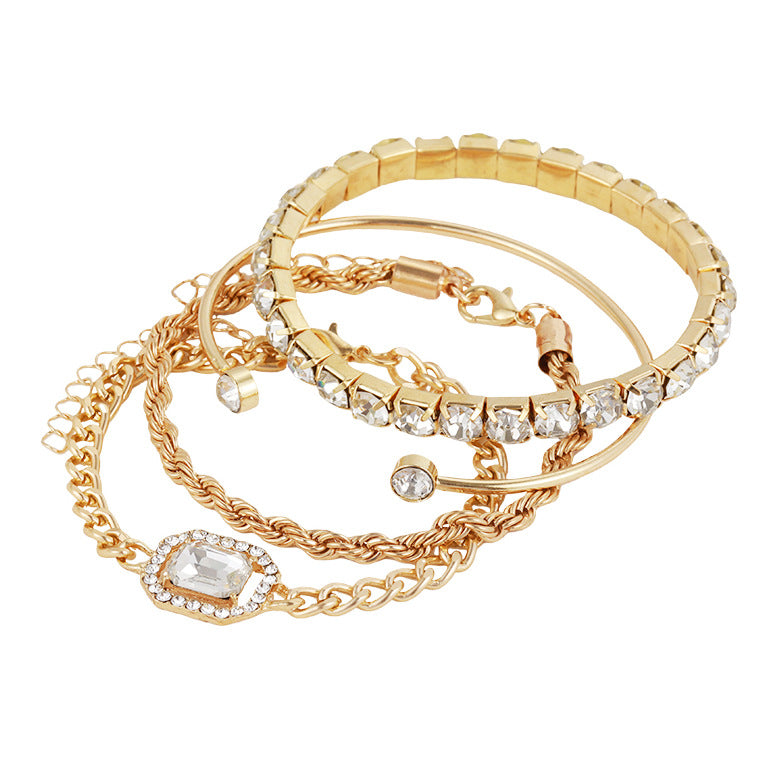 Retro Twist Diamond Bracelet Set