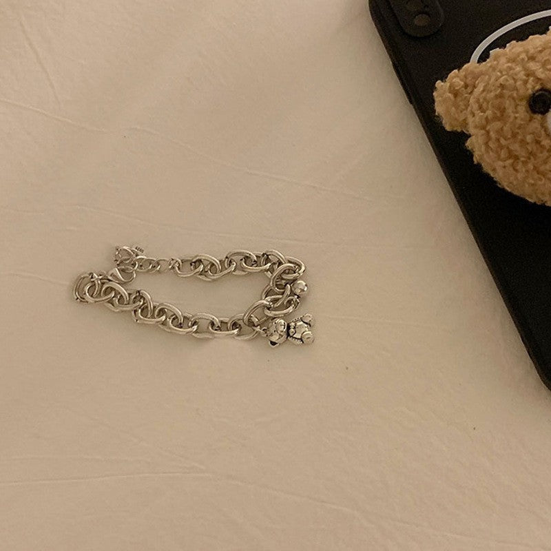 Girlfriend bear bracelet, alloy.