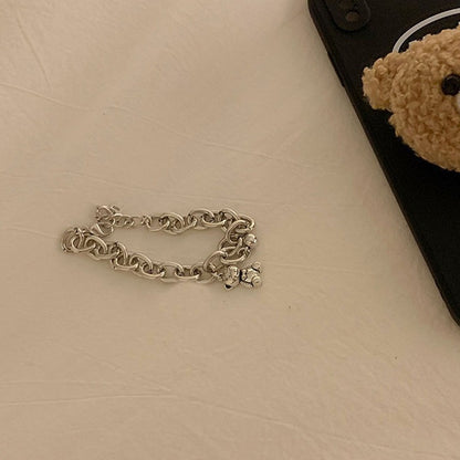 Girlfriend bear bracelet, alloy.