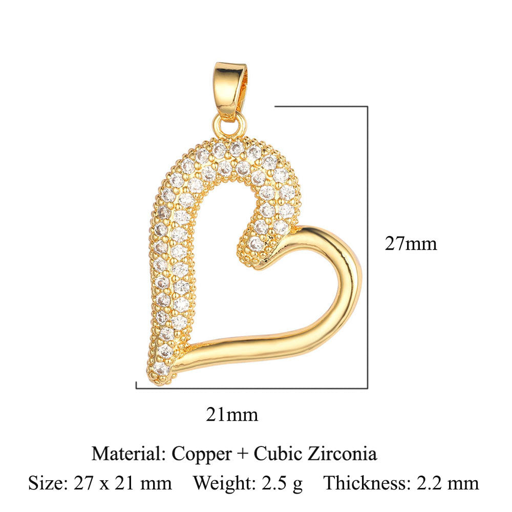 Copper micro-inlaid necklace melon seed clasp pendant