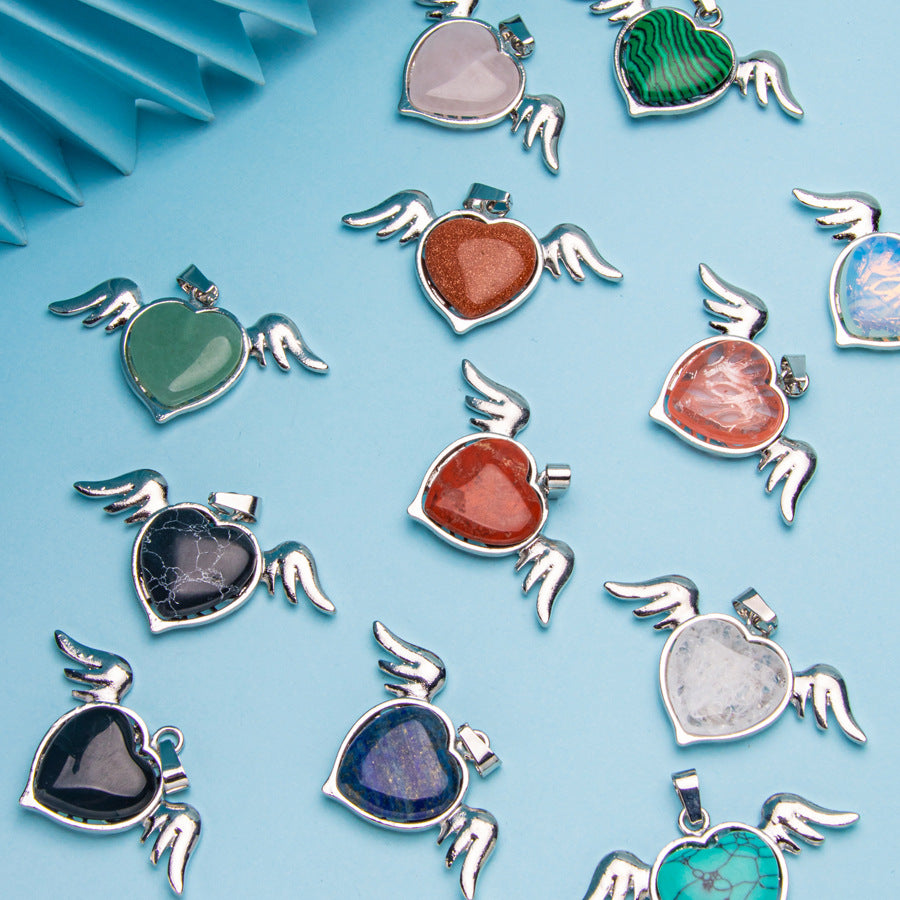 asas naturais de cristal amor pingente de cristal 