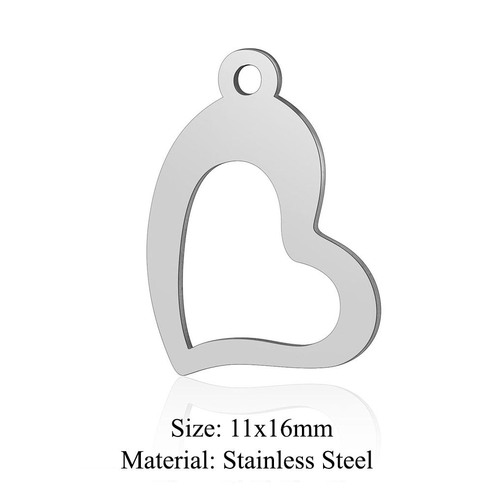 5 pcs/bag bead titanium steel love pendant