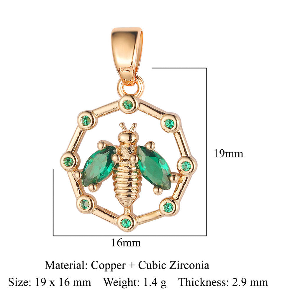 Sunflower Tree of Life Copper Zircon DIY Pendant