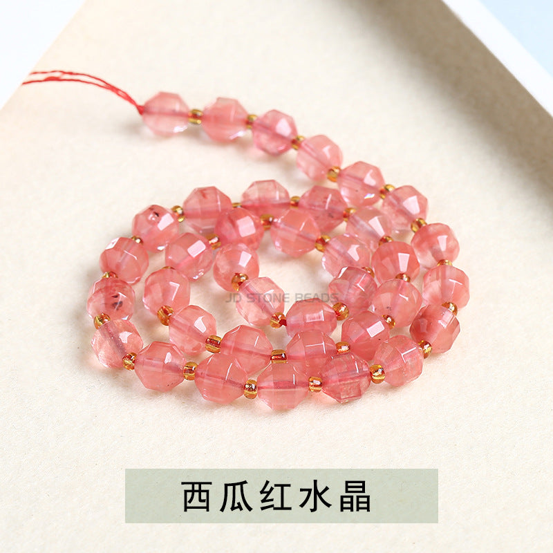 Crystal agate cut olive beads loose beads