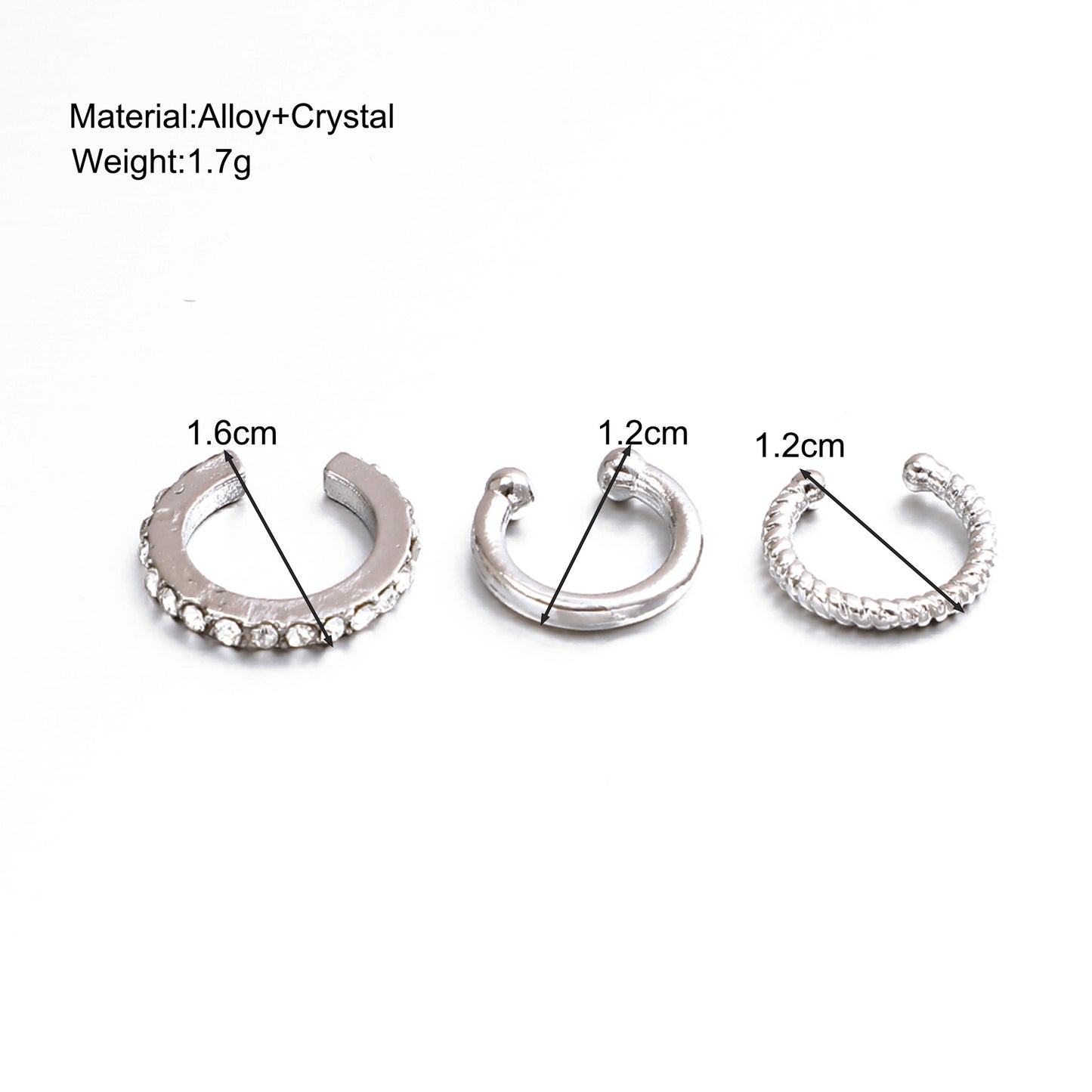 Conjunto de tres piezas con clip para la oreja pequeño 