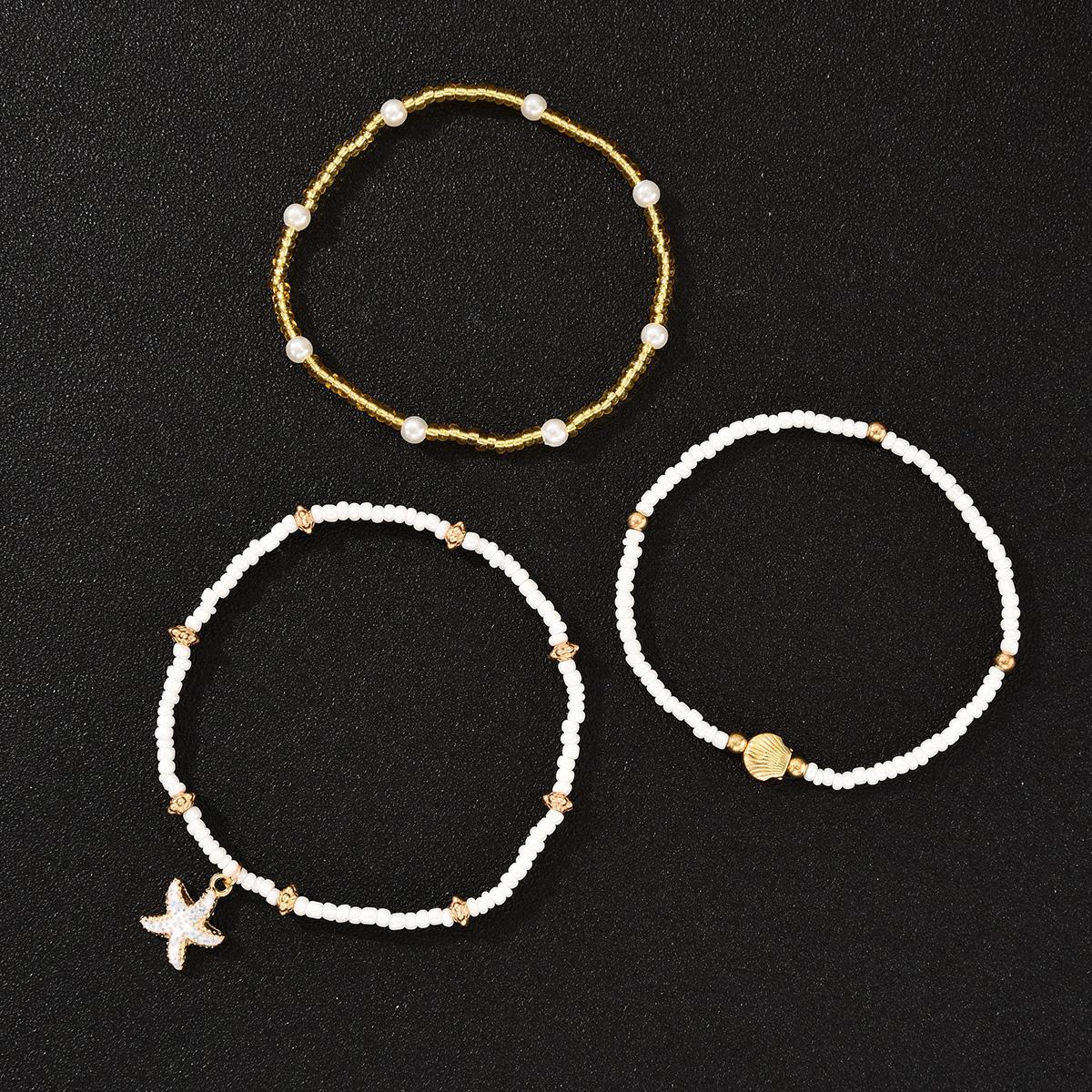 Starfish & Shell Anklet Set (3-Piece)