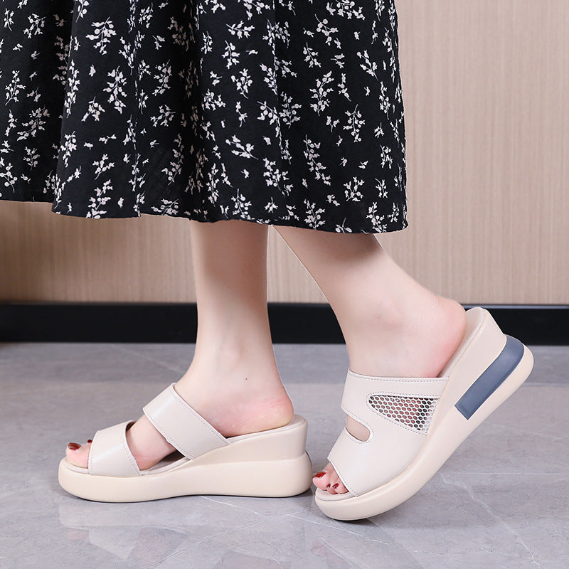 Wedge heel slippers women's fashion wholesale