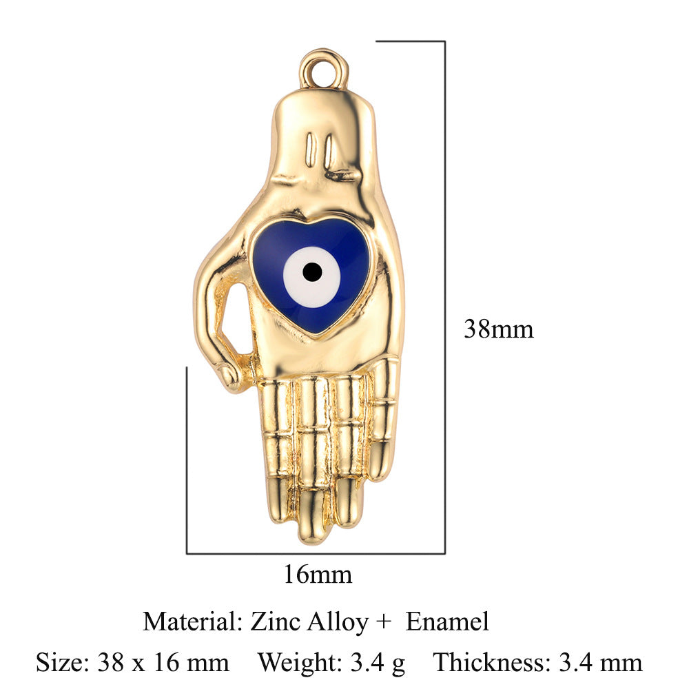 5 pcs/bag, palm eye, alloy necklace, earrings, pendant.