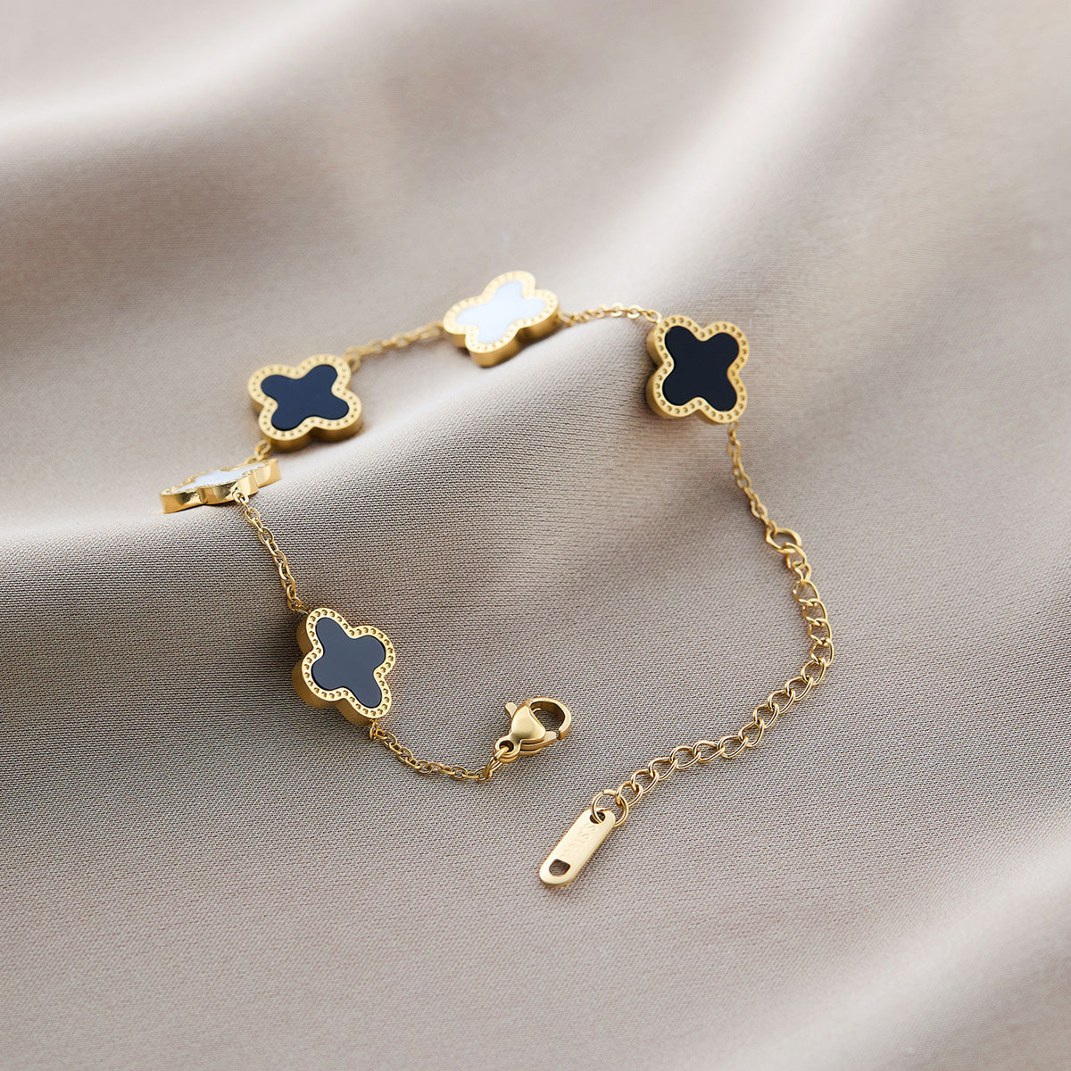 Titanium Steel Five-Leaf Clover Bracelet