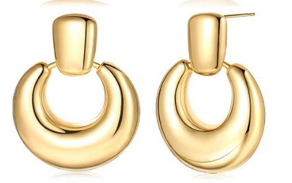 Punk Irregular Spiral Fan Leaf Earrings