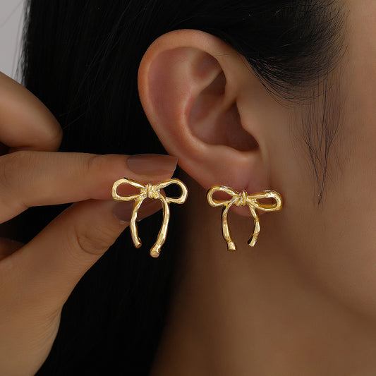 Hollow Bow Stud Earrings