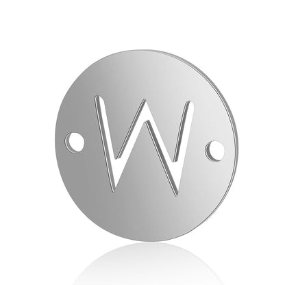 20 pcs/package steel color 26 letters titanium steel fittings