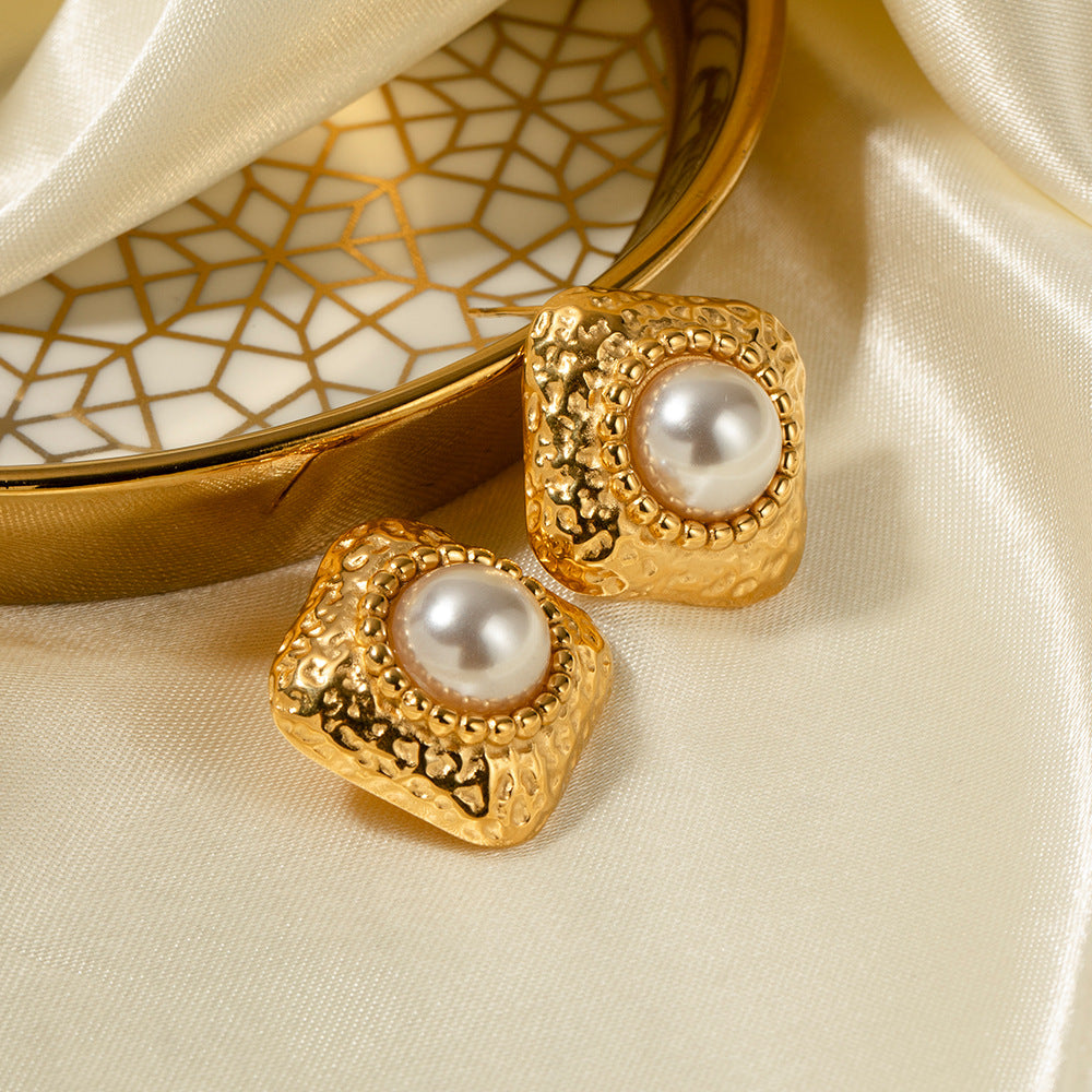 Hammered Square Earrings