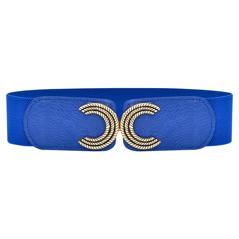 Elasticated toggle letter belt with elasticated waistband