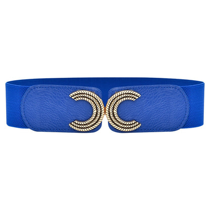 Elasticated toggle letter belt with elasticated waistband