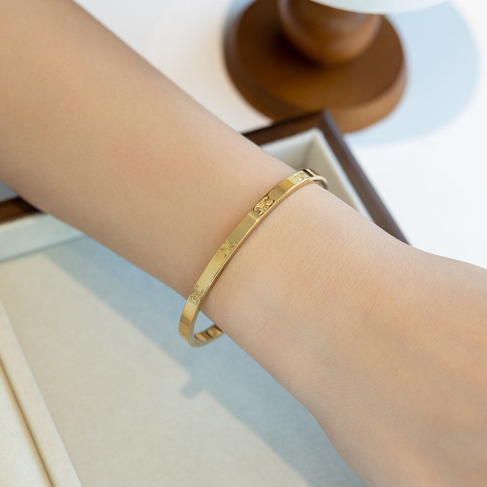 Non-Fading Titanium Steel Minimalist INS-Style Bracelet