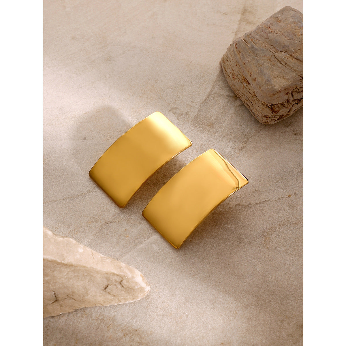 Pendientes rectangulares de acero titanio 
