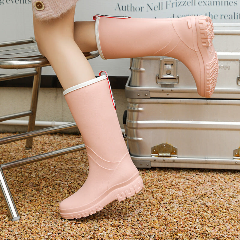 Tall tube rain shoes women's Korean version
