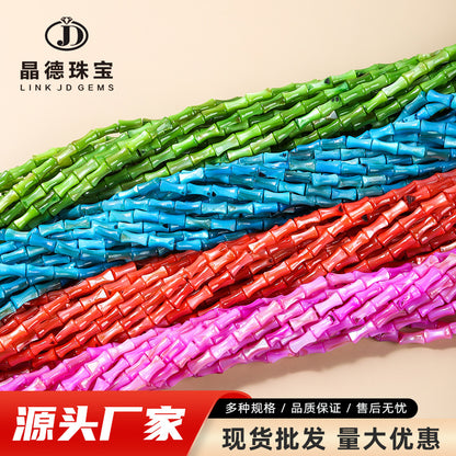 4 * 8Mm multi-colored freshwater shell bamboo beads loose beads