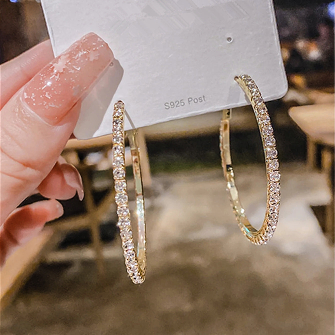 Geometric Dot Large Hoop Earrings