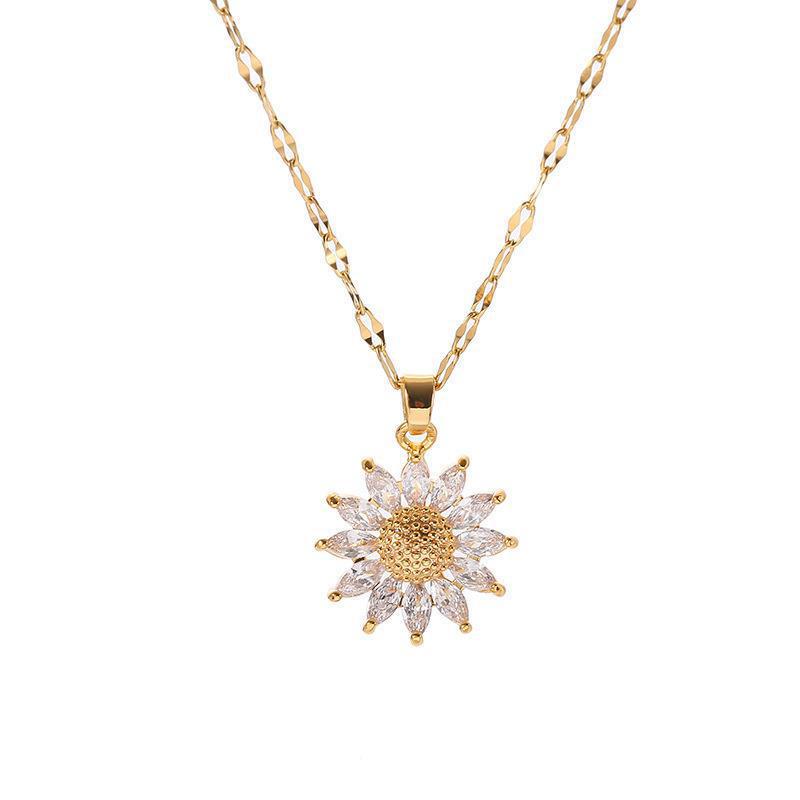 Sunflower Titanium Steel Necklace