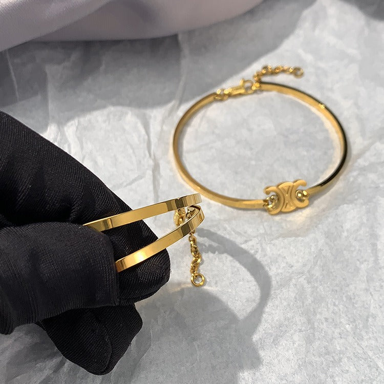 Arc de Triomphe 18K Gold Titanium Steel Bracelet — Women's Luxury