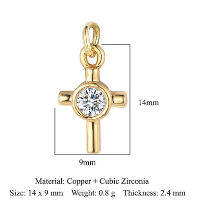Copper Zircon Star Moon Palm Foot Pendant