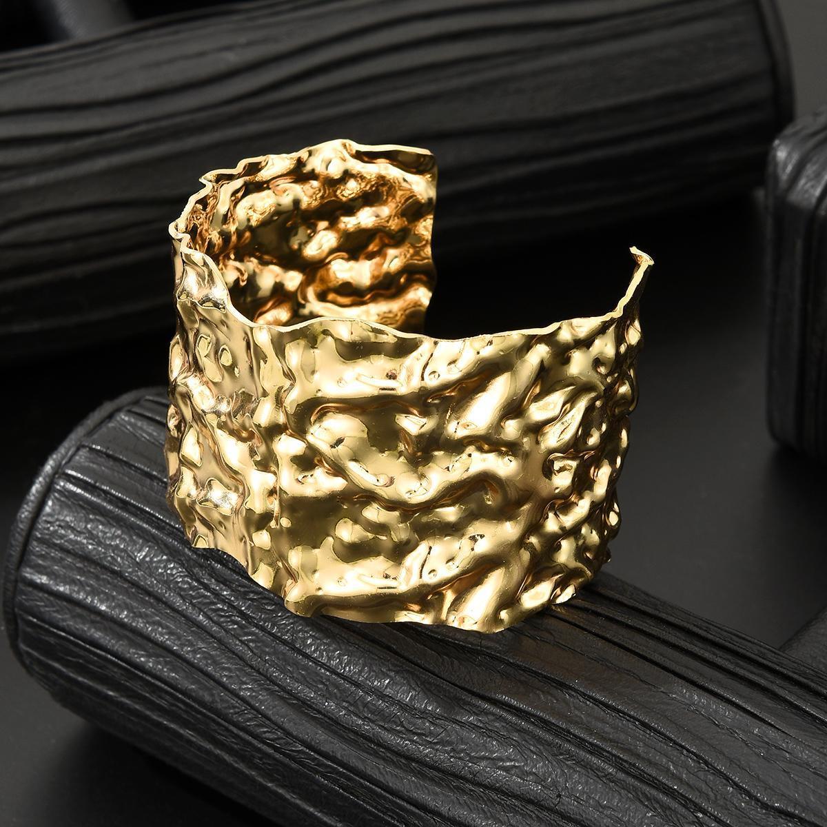Pleated Metal Cuff Bracelet