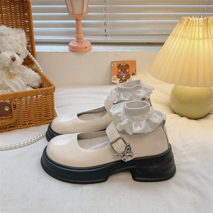 French high-heeled Mary Jane shoes