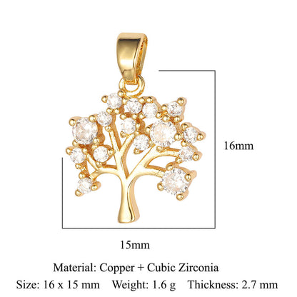 Color zirconium copper micro-inlaid zircon necklace pendant