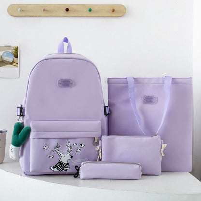 Mochila para estudiantes, bolso escolar de dibujos animados, mochila determinada de 4 piezas 