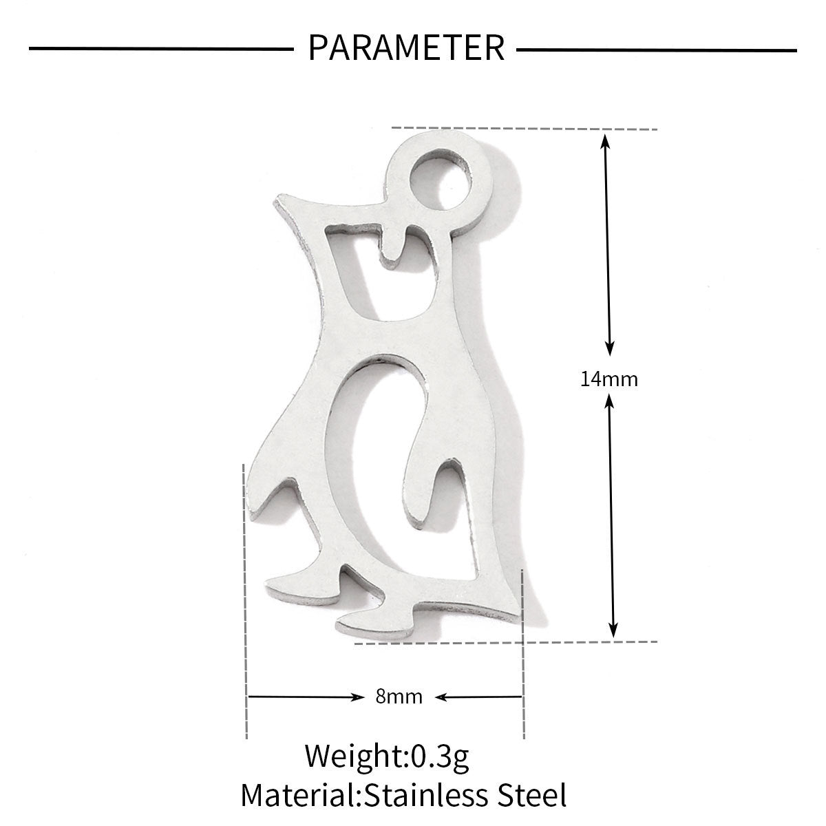 20 pcs/pack frog elephant bat titanium steel DIY pendant