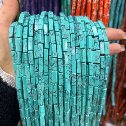 4*13mm long crystal agate cube special shaped beads