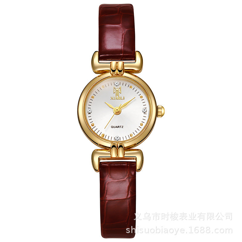 Reloj de cuarzo vintage para mujer con esfera pequeña 