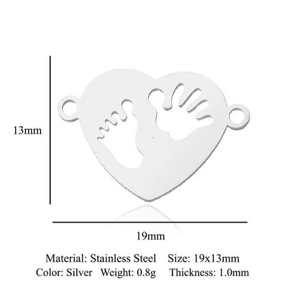 Paquete de 5 unidades, colgante de acero de titanio con diamantes de amor, colgante de huella digital. 