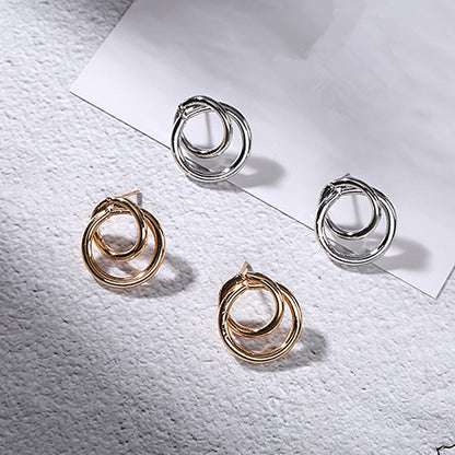 Geometric circle stud earrings chic simplicity