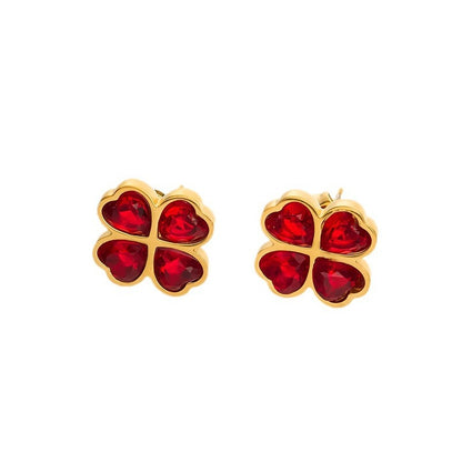 Color Clover Zircon Stud Earrings