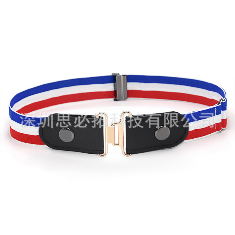 Braided leather button belt