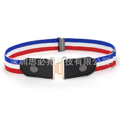 Braided leather button belt