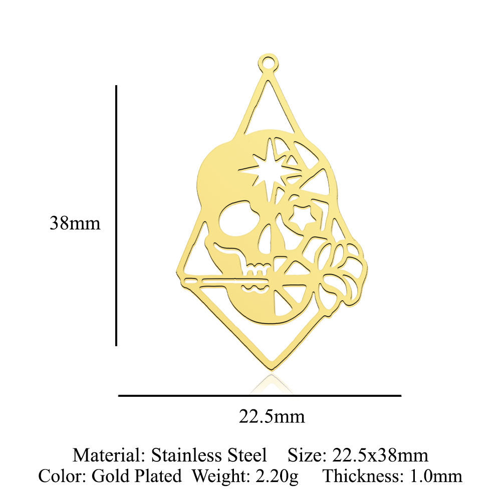 5 pcs/titanium steel magic witch broom necklace pendant