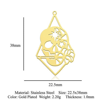 5 pcs/titanium steel magic witch broom necklace pendant