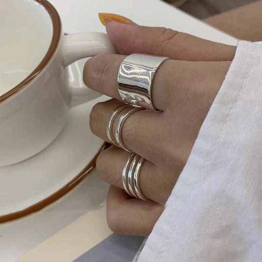 3-Piece Multi-Layer Open Ring Set