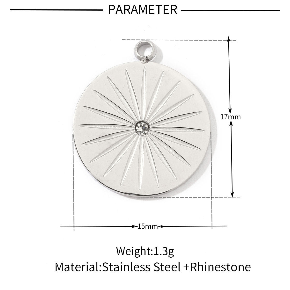 Star Sun Titanium Steel Necklace Pendant ins
