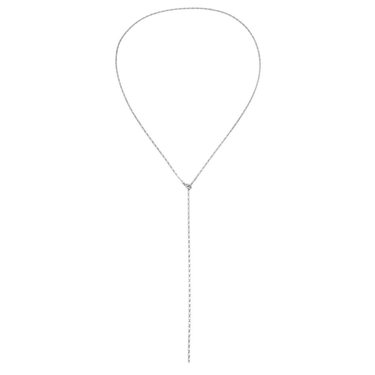 Fashion crystal y-shaped copper chain necklace