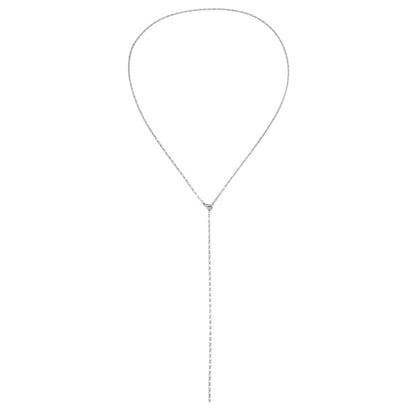 Fashion crystal y-shaped copper chain necklace