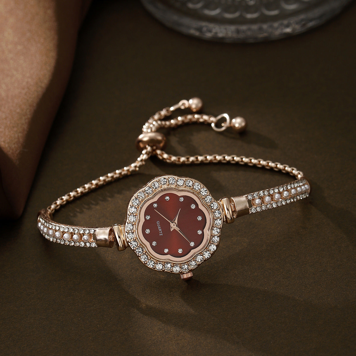 Diamond Women's Quartz Watch Jewelry Set