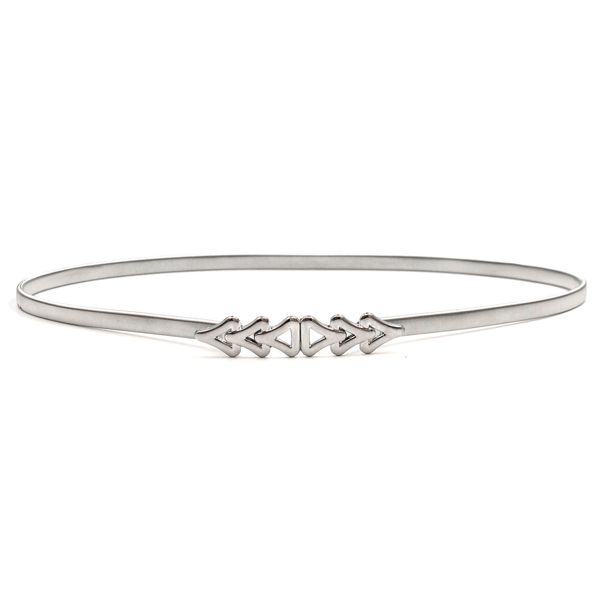 Silver chain round buckle belt